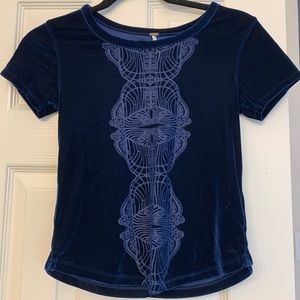 Free people velvet navy top